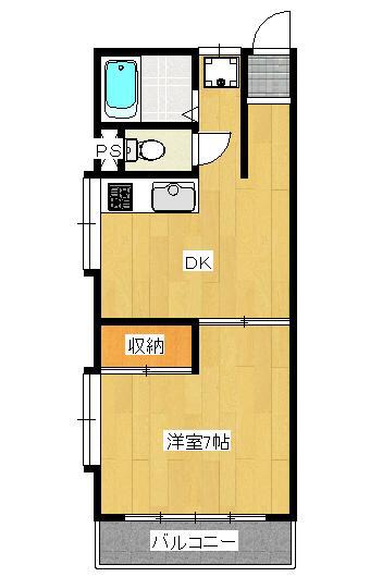 マンションソレイユ(1DK/1階)の間取り写真