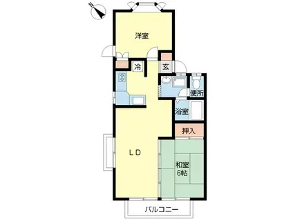 キャッスルコートB(2LDK/2階)の間取り写真