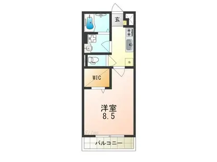 WISTERIA PLACE(1K/3階)の間取り写真