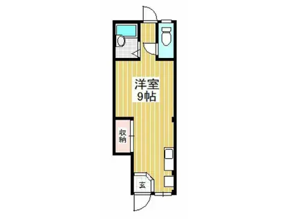 清水ハイツ(ワンルーム/1階)の間取り写真