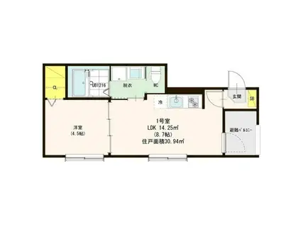 ハーモニーテラス中郷II(1LDK/3階)の間取り写真