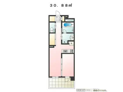 H-スクエア吉祥寺(1DK/3階)の間取り写真