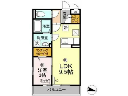 メゾンド・CHT(1LDK/1階)の間取り写真