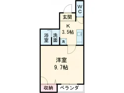 ヴァ・ヴェーネ(1K/1階)の間取り写真
