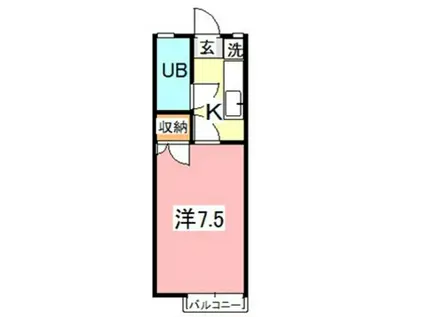 エステート中庄(1K/1階)の間取り写真