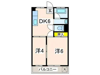 大谷マンション(2DK/3階)の間取り写真