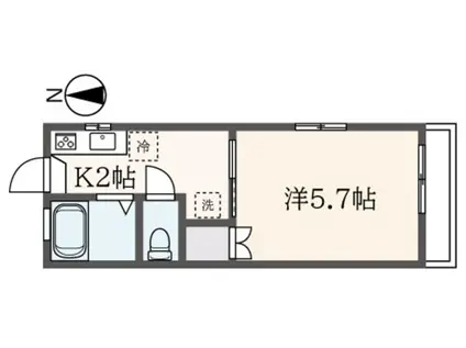 ドゥエル・オオノ(1K/2階)の間取り写真