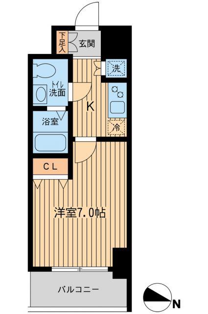 KDXレジデンス立川(1K/8階)の間取り写真