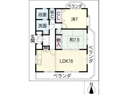 マイネハイム(2LDK/3階)の間取り写真