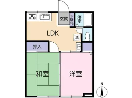 リ・ジュアン(2DK/1階)の間取り写真