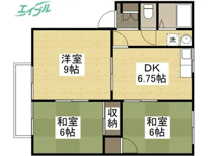 フレグランス21 I(3DK/2階)の間取り写真