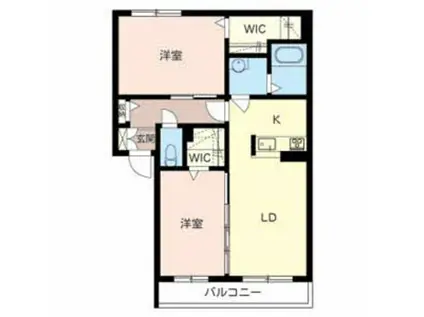 アトレッテジーロ(2LDK/2階)の間取り写真