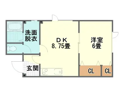 メゾンシエナIII(1DK/1階)の間取り写真