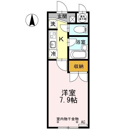 シティオ岩倉(1K/1階)の間取り写真