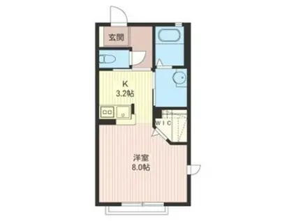 エトワール松山B(ワンルーム/1階)の間取り写真