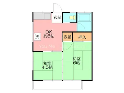 第2俊栄コーポ(2DK/2階)の間取り写真