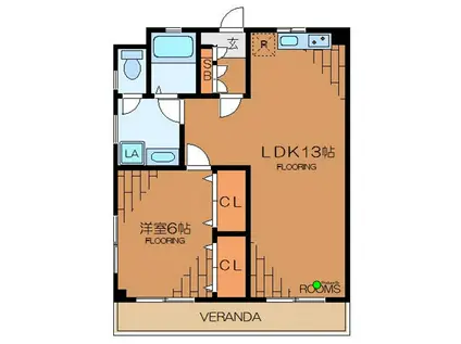 カステーロ・フチ(1LDK/2階)の間取り写真