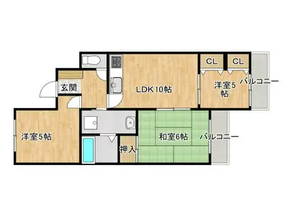 SETTLE 27 (3LDK/1階)の間取り写真