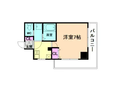 フェアリーコート歌島橋(1K/8階)の間取り写真