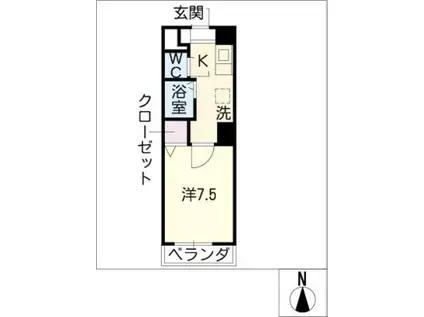 リアライズ岐阜駅前(1K/2階)の間取り写真