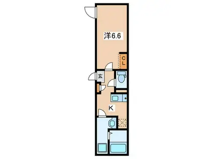 グランパーク品川戸越(1K/2階)の間取り写真
