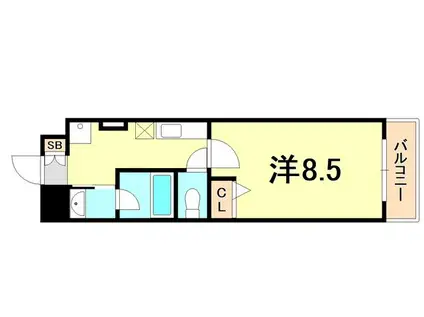 CITYSPIRE神戸元町I(1K/4階)の間取り写真