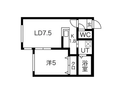 LOUIS I(1LDK/1階)の間取り写真