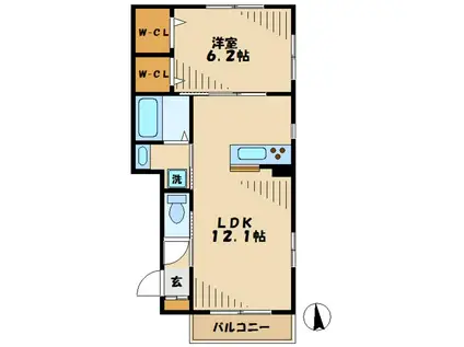 CLAIR MAISONクレールメゾン(1LDK/1階)の間取り写真