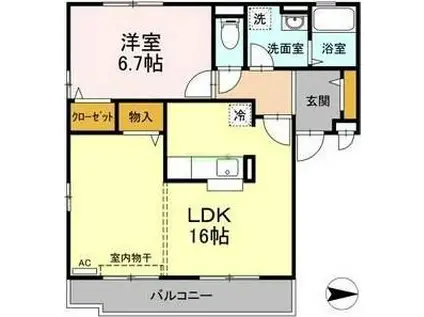 パークアベニュー I(1LDK/2階)の間取り写真