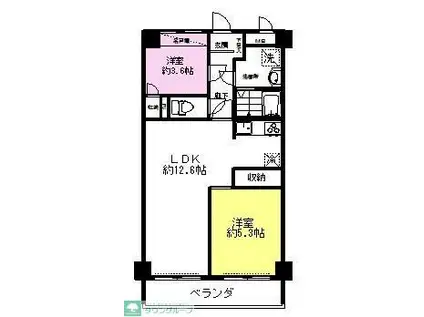 ライオンズマンション本川越(2LDK/9階)の間取り写真