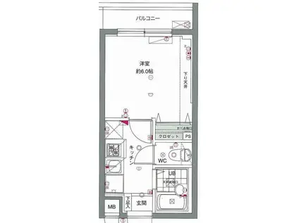 セジョリ上板橋(1K/3階)の間取り写真