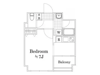 プレール・ドゥーク上野NORT(1K/7階)の間取り写真