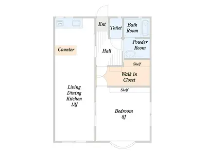 メゾンド・F(1LDK/1階)の間取り写真