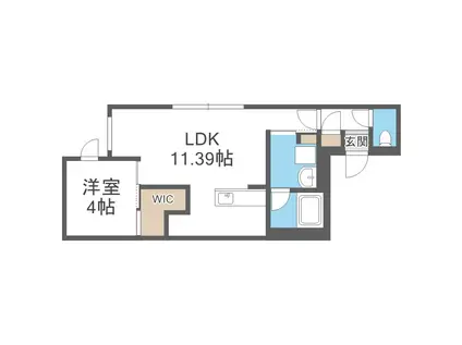 ドルチェ南郷8(1LDK/2階)の間取り写真
