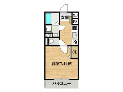 EXハイツ河合(1K/3階)の間取り写真