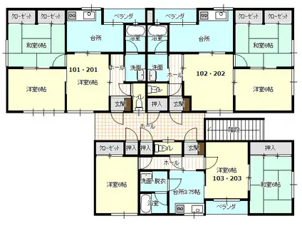 サンマル(3K/1階)の間取り写真