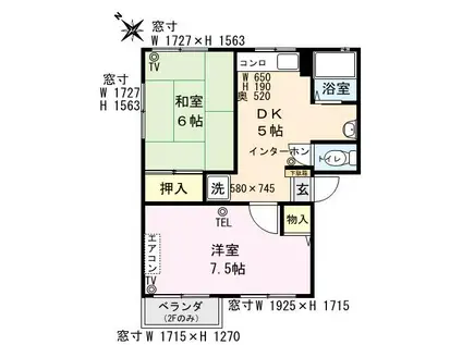 ソファレKO(2DK/2階)の間取り写真