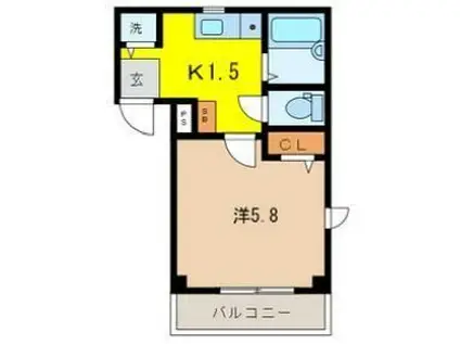 コーポ・セゾン 917532(1K/2階)の間取り写真