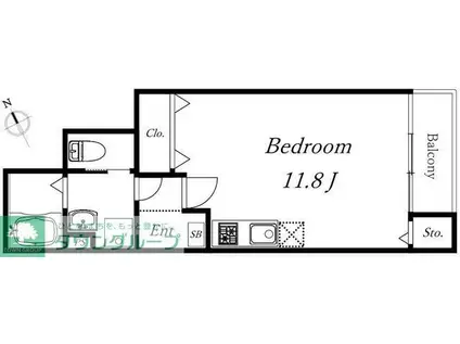 アパルトマン1(ワンルーム/2階)の間取り写真