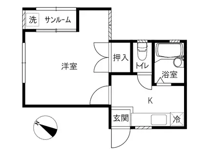 メゾンF-II(1K/2階)の間取り写真