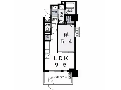 クラシェス深江(1LDK/3階)の間取り写真