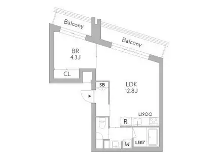 GRANDUO荻窪3(1LDK/2階)の間取り写真