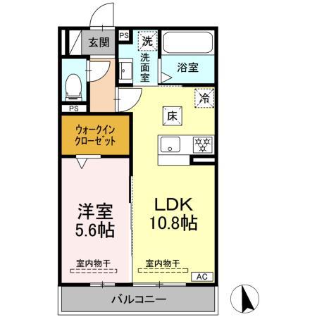 シリウス(1LDK/2階)の間取り写真
