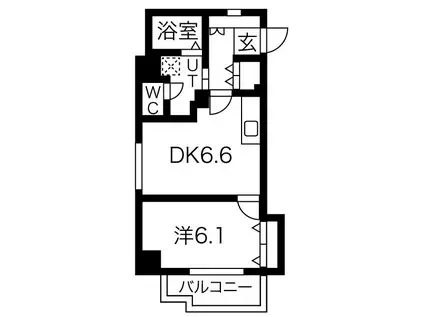 ヴィラN19(1DK/2階)の間取り写真