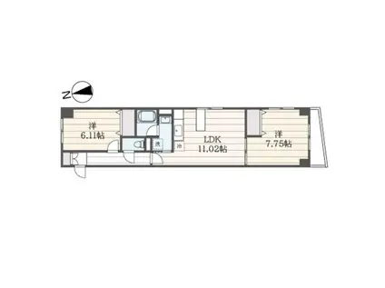 トークスIIタカハシ(2LDK/1階)の間取り写真