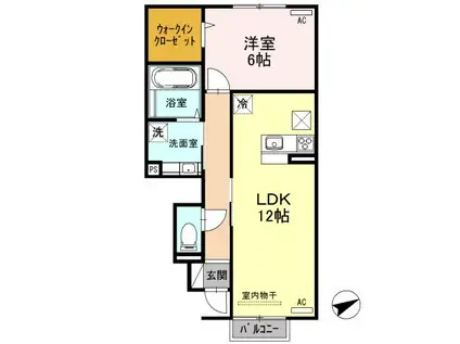 ルーナ・クレシェンテ(1LDK/1階)の間取り写真