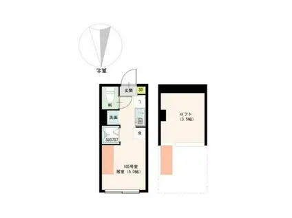 ハーモニーテラス東大泉III(ワンルーム/1階)の間取り写真