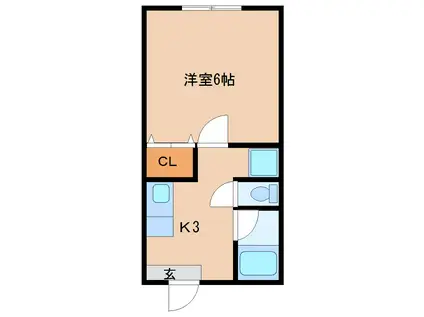 フレデリクスハウンIII(1K/2階)の間取り写真