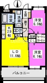 エターナルK(2LDK/5階)の間取り写真
