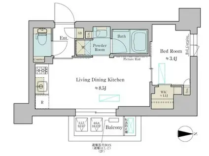 BRILLIA IST 武蔵小杉(1LDK/8階)の間取り写真